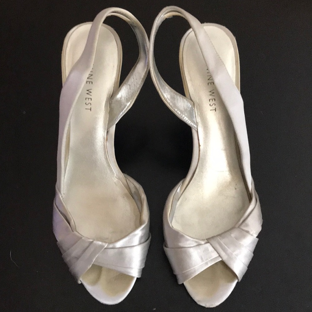 Silver Nine West heels
